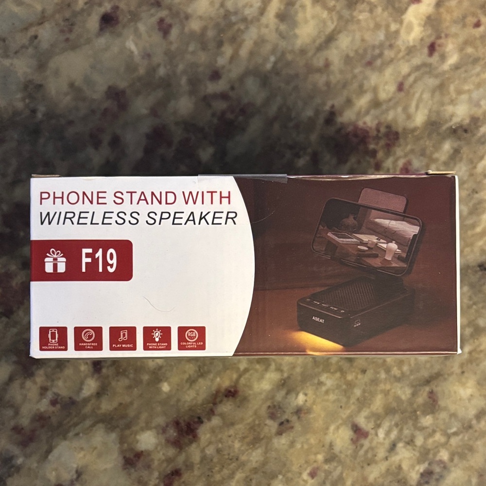 Black Phone Stand with Wireless Speaker